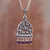 Garnet pendant necklace, 'Vintage Floral Window' - Floral Garnet Pendant Necklace from Peru (image 2) thumbail