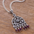 Garnet pendant necklace, 'Vintage Floral Window' - Floral Garnet Pendant Necklace from Peru (image 2b) thumbail
