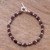 Garnet beaded bracelet, 'Gemstone Rhombi' - Natural Garnet Beaded Bracelet from Peru thumbail