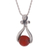 Carnelian pendant necklace, 'Majestic Cradle' - Round Carnelian Pendant Necklace from Peru thumbail