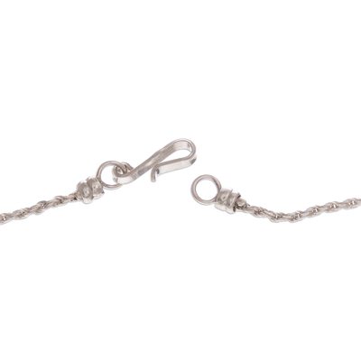 Carnelian pendant necklace, 'Majestic Cradle' - Round Carnelian Pendant Necklace from Peru