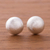 Sterling silver stud earrings, 'Brushed Moons' - Brushed-Satin Sterling Silver Stud Earrings from Peru (image 2) thumbail