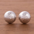 Sterling silver stud earrings, 'Modern Moons' - Combination Finish Sterling Silver Stud Earrings from Peru (image 2) thumbail