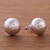 Sterling silver stud earrings, 'Modern Moons' - Combination Finish Sterling Silver Stud Earrings from Peru (image 2b) thumbail