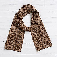 Featured review for Alpaca blend scarf, Brown Paracas Shadows