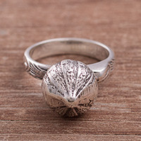 Sterling silver cocktail ring, 'Mythic Onion' - Sterling Silver Onion Cocktail Ring from Peru