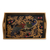Reverse-painted glass tray, 'Peacock Charm in Gold' (17 inch) - Reverse-Painted Glass Peacock Tray in Gold (17 in.) (image 2c) thumbail
