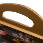 Reverse-painted glass tray, 'Peacock Presentation' - Handcrafted Colorful Peacock Reverse-Painted Glass Tray