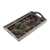 Reverse-painted glass tray, 'Peacock Charm in Silver' (12 inch) - Reverse-Painted Glass Peacock Tray in Silver (12 in.) (image 2a) thumbail