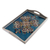 Reverse-painted glass tray, 'Enchanting Flowers in Blue' - Floral Reverse-Painted Glass Tray in Blue from Peru (image 2a) thumbail
