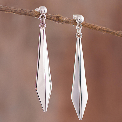 Sterling silver dangle earrings, Gleaming Pendulum
