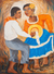 'Dance the Marinera' - Signed Expressionist Painting of Marinera Dancers from Peru