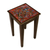 Reverse-painted glass accent table, 'Birds in the Red Skies' - Floral and Bird Motif Reverse-Painted Glass Accent Table thumbail