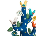 Ceramic sculpture, 'Blue Tree of Doves' - Hand-Painted Ceramic Dove Tree Sculpture in Blue from Peru