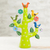 Ceramic sculpture, 'Green Tree of Doves' - Hand-Painted Ceramic Dove Tree Sculpture in Green from Peru thumbail