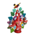 Ceramic sculpture, 'Majestic Tree in Red' - Hand-Painted Floral Ceramic Dove Tree Sculpture in Red (image 2c) thumbail