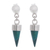 Chrysocolla dangle earrings, 'Natural Cones' - Chrysocolla Cone Dangle Earrings from Peru (image 2a) thumbail