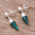 Chrysocolla dangle earrings, 'Natural Cones' - Chrysocolla Cone Dangle Earrings from Peru (image 2b) thumbail