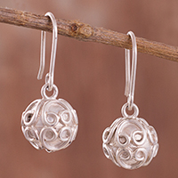 Sterling silver dangle earrings, 'Elegant Curls' - Curl Motif Sterling Silver Dangle Earrings from Peru