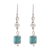 Sterling silver dangle earrings, 'Brilliance of the Ocean' - Sterling Silver and Recon. Turquoise Dangle Earrings thumbail