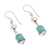Sterling silver dangle earrings, 'Brilliance of the Ocean' - Sterling Silver and Recon. Turquoise Dangle Earrings (image 2c) thumbail