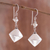 Sterling silver dangle earrings, 'Modern Pendulum' - Modern High-Polish Sterling Silver Dangle Earrings from Peru thumbail