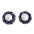 Pendientes botón lapislázuli - Pendientes de botón redondos de lapislázuli de Perú