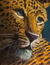 'Leopard' (2018) - Signed Realist Painting of a Yellow Leopard from Peru (2018) thumbail