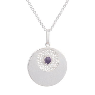 Amethyst Filigree Pendant Necklace Crafted in Peru