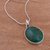 Chrysocolla pendant necklace, 'Lovely Lagoon' - Oval Chrysocolla Set in Sterling Silver Pendant Necklace (image 2b) thumbail