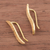 Gold plated sterling silver drop earrings, 'Gleaming Wave' - 18K Gold Plated Sterling Silver Gentle Arc Drop Earrings