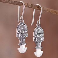 Sterling silver dangle earrings, 'Gleaming Tumi' - Tumi Axe Sterling Silver Dangle Earrings from Peru