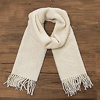 100% alpaca scarf, Andean Delight in Bone