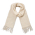 100% alpaca scarf, 'Andean Delight in Bone' - 100% Alpaca Wrap Scarf in Solid Bone from Peru (image 2a) thumbail