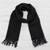 100% alpaca scarf, 'Andean Delight in Black' - 100% Alpaca Wrap Scarf in Solid Black from Peru thumbail