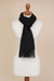 100% alpaca scarf, 'Andean Delight in Black' - 100% Alpaca Wrap Scarf in Solid Black from Peru (image 2d) thumbail