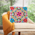 Wool and alpaca blend cushion cover, 'Floral Andean Kaleidoscope' - Floral Embroidered Wool and Alpaca Blend Cushion Cover