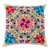 Wool and alpaca blend cushion cover, 'Floral Andean Kaleidoscope' - Floral Embroidered Wool and Alpaca Blend Cushion Cover