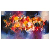 'Charms' - Signed Abstract Painting from Peru