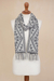 Reversible alpaca blend scarf, 'Inca Slate' - Alpaca Blend Wrap Scarf in Slate and White from Peru (image 2d) thumbail