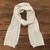 100% alpaca scarf, 'Alabaster Diamonds' - 100% Alpaca Knit Wrap Scarf in Alabaster from Peru (image 2) thumbail
