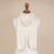100% alpaca scarf, 'Alabaster Diamonds' - 100% Alpaca Knit Wrap Scarf in Alabaster from Peru (image 2d) thumbail