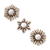 Wood wall mirrors, 'Golden Snowflakes' (set of 3) - Snowflake Bronze Leaf Wall Mirrors (Set of 3)