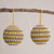 Wool ornaments, 'Honey Holiday' (pair) - Handmade Wool Ornaments in Honey from Peru (Pair)