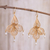 Gold plated cultured pearl filigree chandelier earrings, 'Sunrise Petals' - Gold Plated Cultured Pearl Chandelier Earrings from Peru (image 2) thumbail
