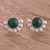 Chrysocolla button earrings, 'Bauble Delight' - Circular Chrysocolla Button Earrings from Peru (image 2) thumbail