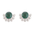 Chrysocolla button earrings, 'Bauble Delight' - Circular Chrysocolla Button Earrings from Peru thumbail