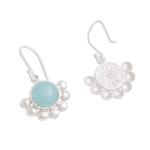 Opal dangle earrings, 'Bauble Delight' - Round Opal Dangle Earrings Crafted in Peru