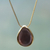 Gold plated obsidian pendant necklace, 'Dusky Glow' - Obsidian Pendant Necklace 18K Gold Plated Sterling Silver (image 2) thumbail
