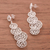 Sterling silver filigree dangle earrings, 'Moonlight Circles' - Circle Motif Sterling Silver Filigree Dangle Earrings (image 2b) thumbail